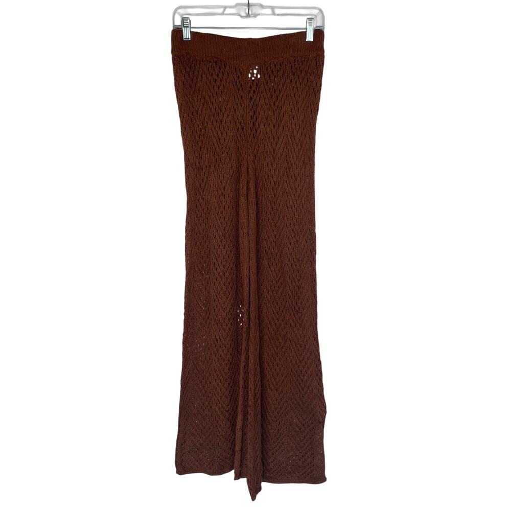 Wild Fable Brown Shimmer Open Knit Wide Leg Pants women's size Small